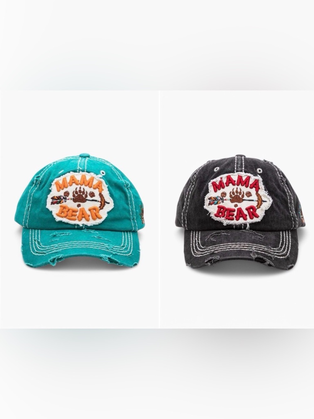 Mama Bear Patch Baseball Cap - Teal, Black or Coral
